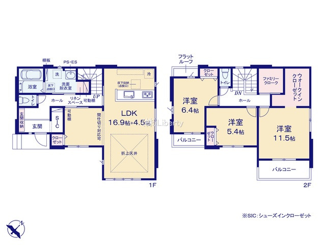 土浦市高岡2期　新築戸建　1号棟の間取り