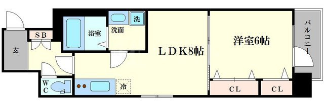 プレサンス心斎橋ニストの間取り