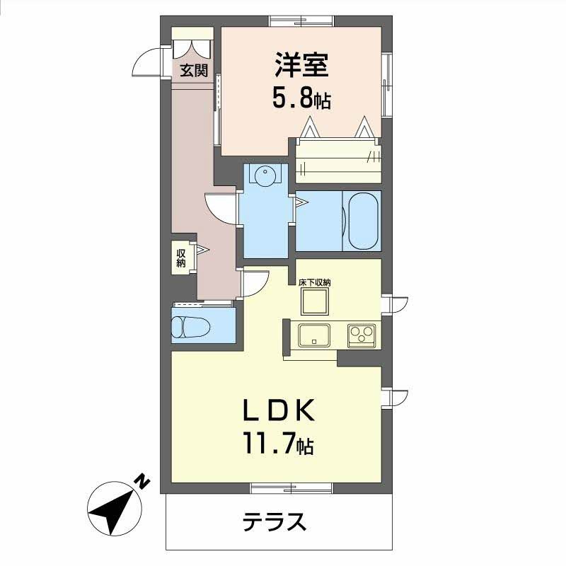 エンカーサ宝殿A棟の間取り