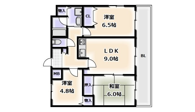 【間取り】 | ライオンズシティ難波南第2
