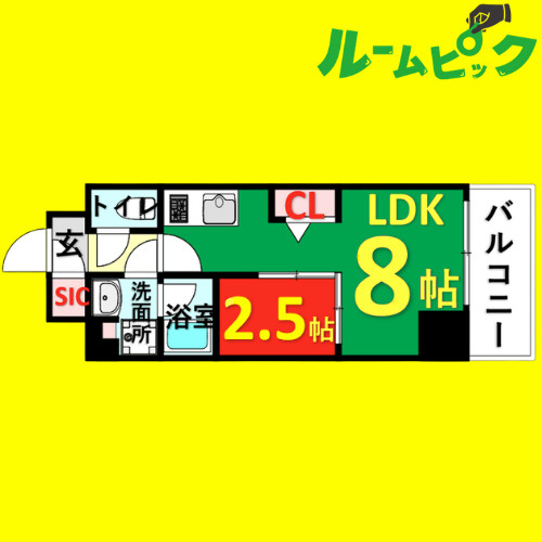 ルネフラッツ黒川Ⅱ　名古屋市賃貸　仲介手数料無料の間取り