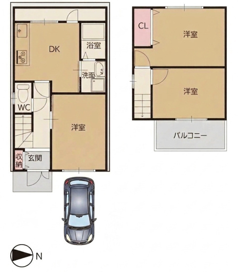 【間取り】 | 平田2丁目貸家