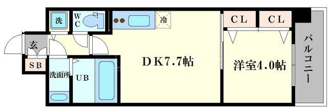 大阪市浪速区元町２丁目の賃貸マンションの間取り
