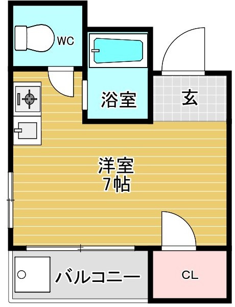 大阪市浪速区恵美須西３丁目の賃貸マンションの間取り