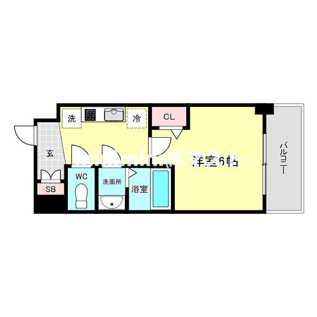 大阪市浪速区稲荷１丁目の賃貸マンションの間取り