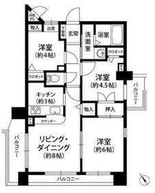 セザール第二月島の間取り