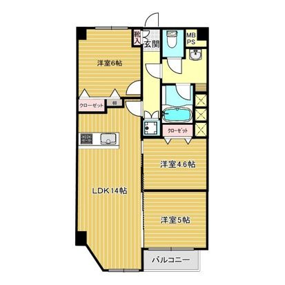 まんしょん中目黒の間取り