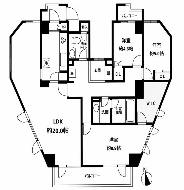 Ｐ’ｓ　Ａｚａｂｕ　Ｅａｓｔの間取り