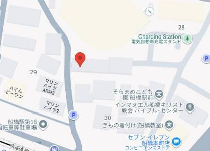 船橋市本町１丁目の店舗事務所の地図