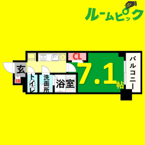 プレサンス桜通ベルノ　名古屋市賃貸　仲介手数料無料の間取り