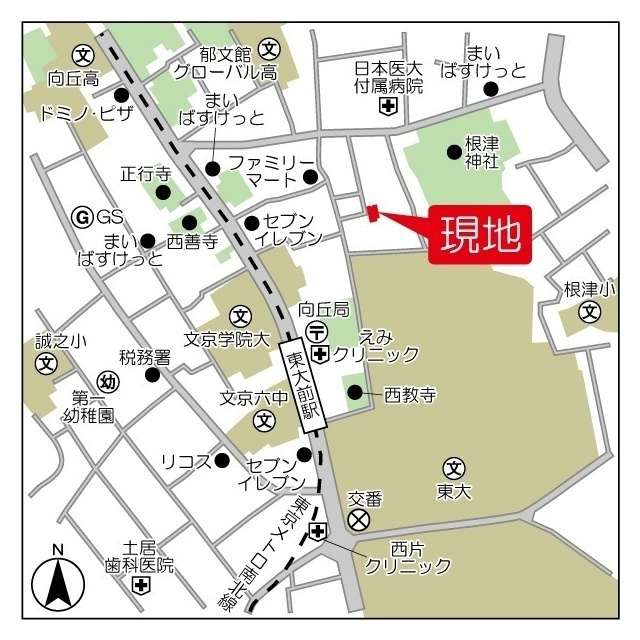 テラスミーレ文京弥生の地図