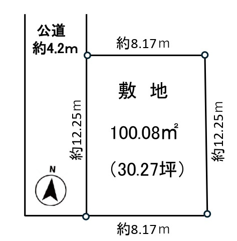 敷地面積30.27坪　売地　川越市藤間