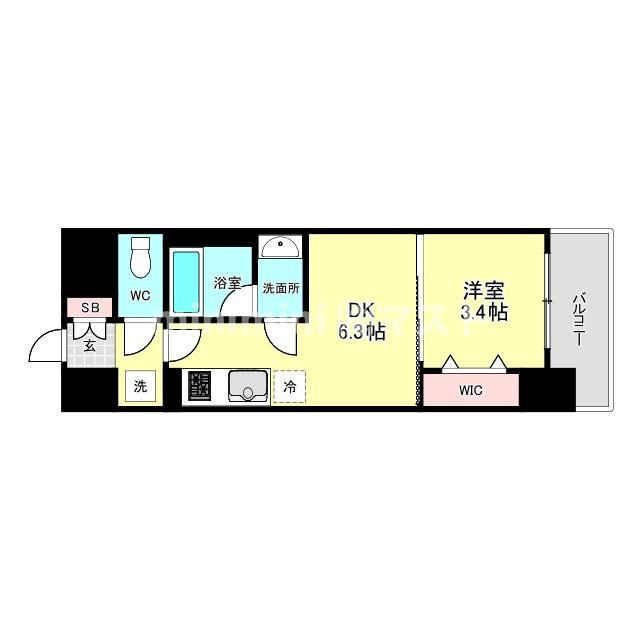 大阪市西区本田２丁目の賃貸マンションの間取り