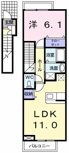 アルバ・ソーレ　Ｂの間取り|間取図