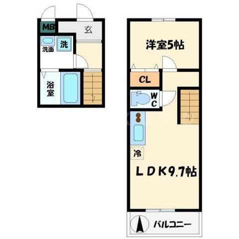 フジパレス谷町A棟　大江小学校区の間取り|フジパレス谷町Ａ棟　開放的な間取り