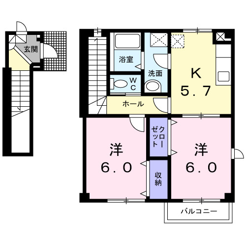 Ａ棟2階間取り