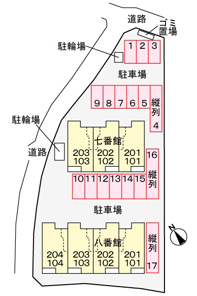 サニーレジデンス松尾八番館の区画図