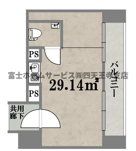 大阪市中央区南船場４丁目の店舗事務所の間取り