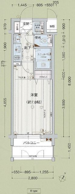神戸市中央区八幡通３丁目の賃貸マンションの間取り
