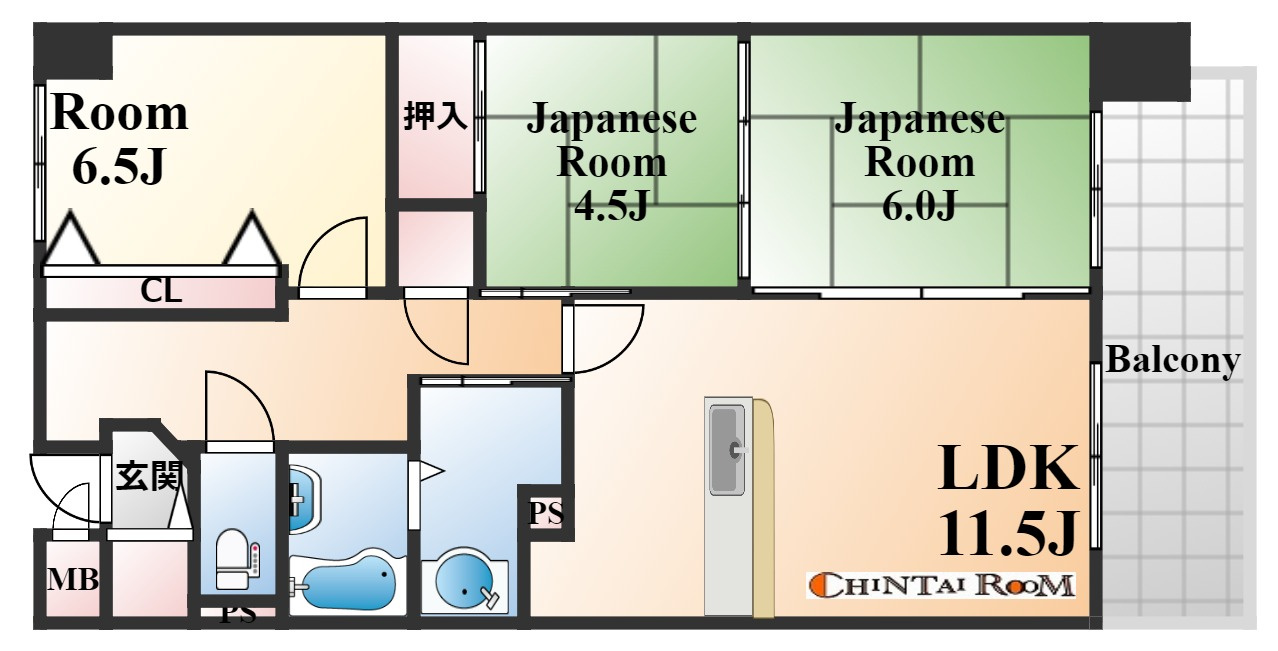 神戸市東灘区本庄町３丁目の賃貸マンションの間取り