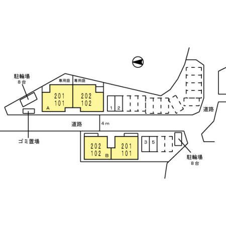 ヴィオラ東河原　B棟の区画図
