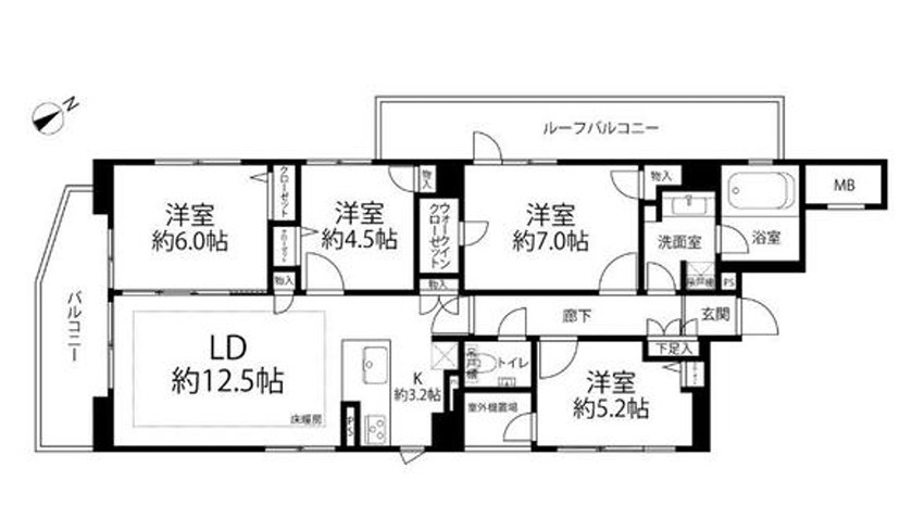 D‘クラディア平井ルミナージュの間取り