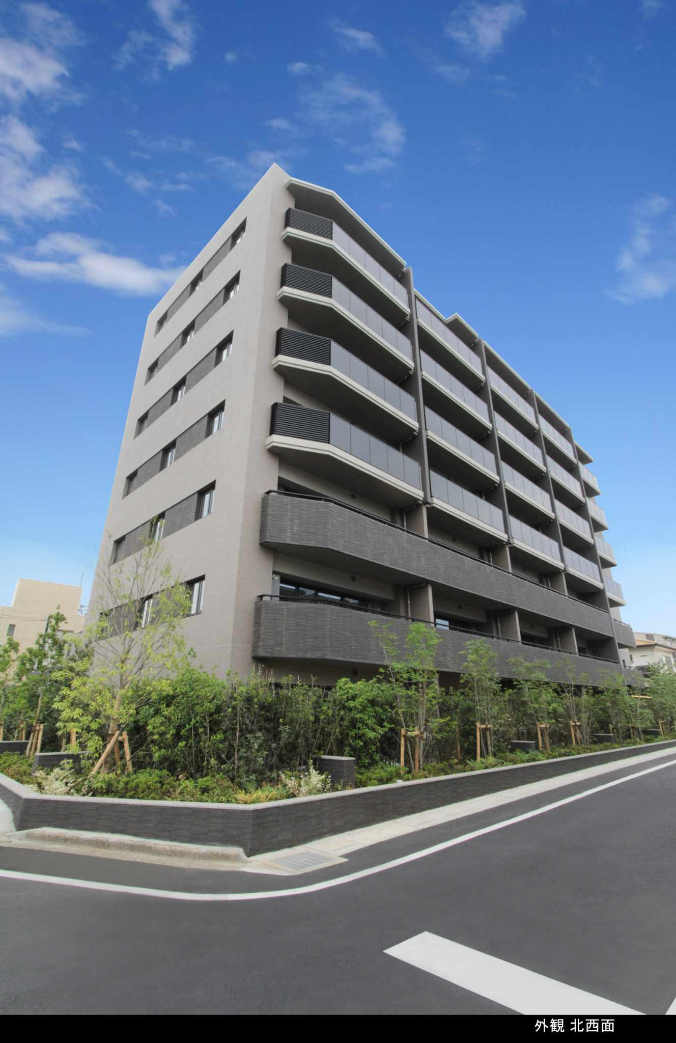 グローリオレジデンス浦和元町の外観パース|グローリオレジデンス浦和元町の北西面の外観パースです。2019年6月撮影