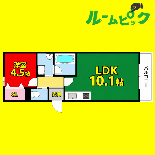 ヒールコートⅡ　名古屋市賃貸　仲介手数料無料の間取り