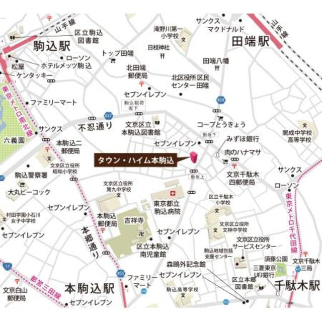 タウン・ハイム本駒込の地図