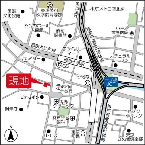 【地図】ラベイユ麻布十番 