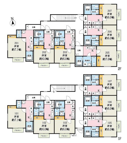 キャメル新八柱2Cの区画図