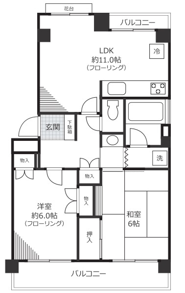 ラポール白山の間取り