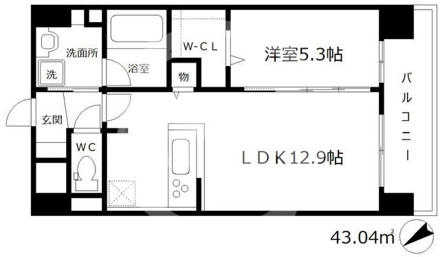 ヴァンドーム梅田北の間取り|ヴァンドーム梅田北　開放感のある間取り