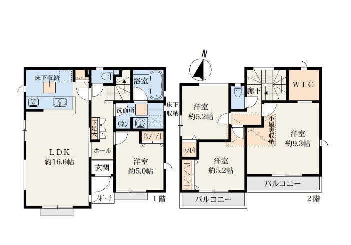 厚木市妻田北3丁目新築戸建て　5期D号棟の間取り|間取図「厚木市妻田北3丁目新築戸建て　D号棟」