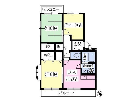 間取図（角(かど)部屋になります）