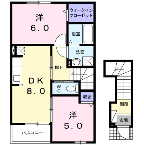 ベルズかたかごＢの間取り