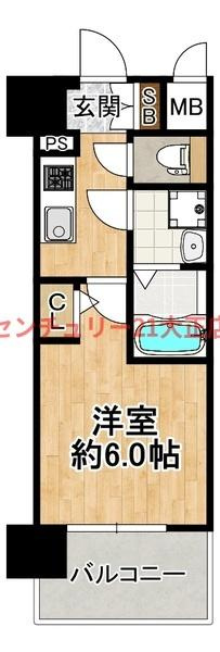 エスリード大阪エヴォルツの間取り|★１Ｋ★