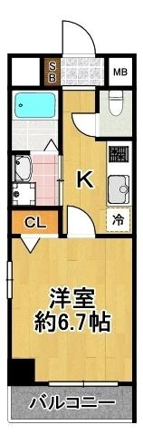 M’sPalazzＯ UNIVERSALの間取り|★広めの１Ｋです★
