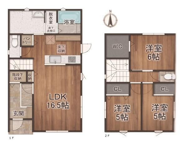 御所市御門町 ／新築一戸建の間取り