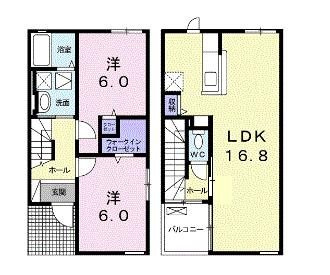 シャルム画図Ⅱ番館　Ｂの間取り