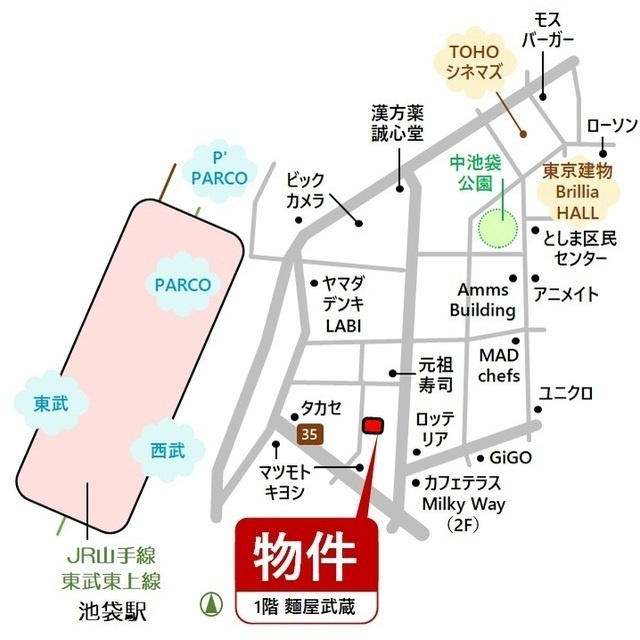 Ｔ２ビルの外観|地図