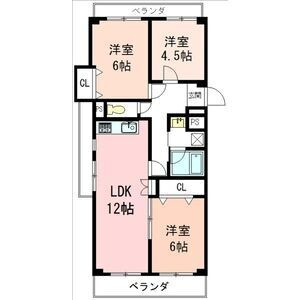 【間取り】 | ジャルダン老松13A号室
