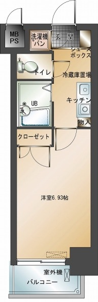 新品家具付きマンション荒戸28(KaGood福岡)の間取り