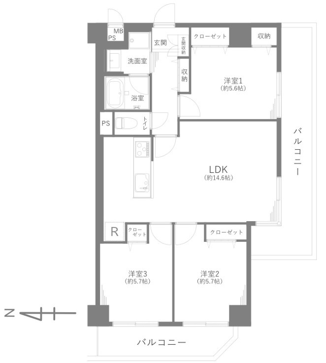 日商岩井西新井マンションの間取り
