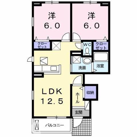 徳島市新浜町１丁目のアパートの間取り