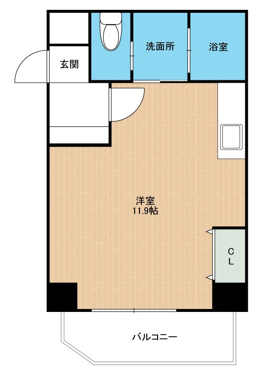 熊本市中央区桜町の賃貸マンションの間取り