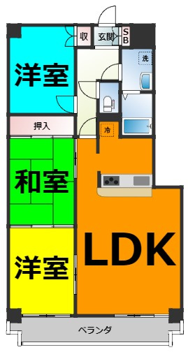 仲介手数料0円！！悠和苑の間取り