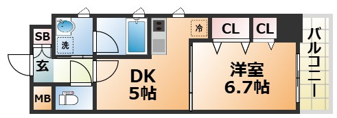 プレジール三ノ宮Ⅱの間取り