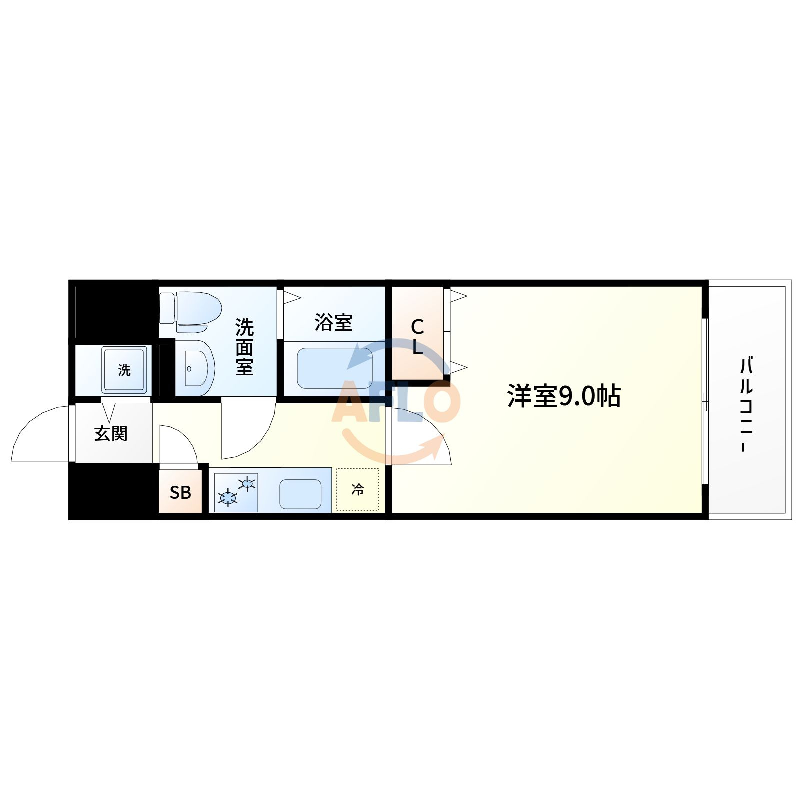 大阪市淀川区西中島６丁目の賃貸マンションの間取り|プラウドフラット新大阪　間取り