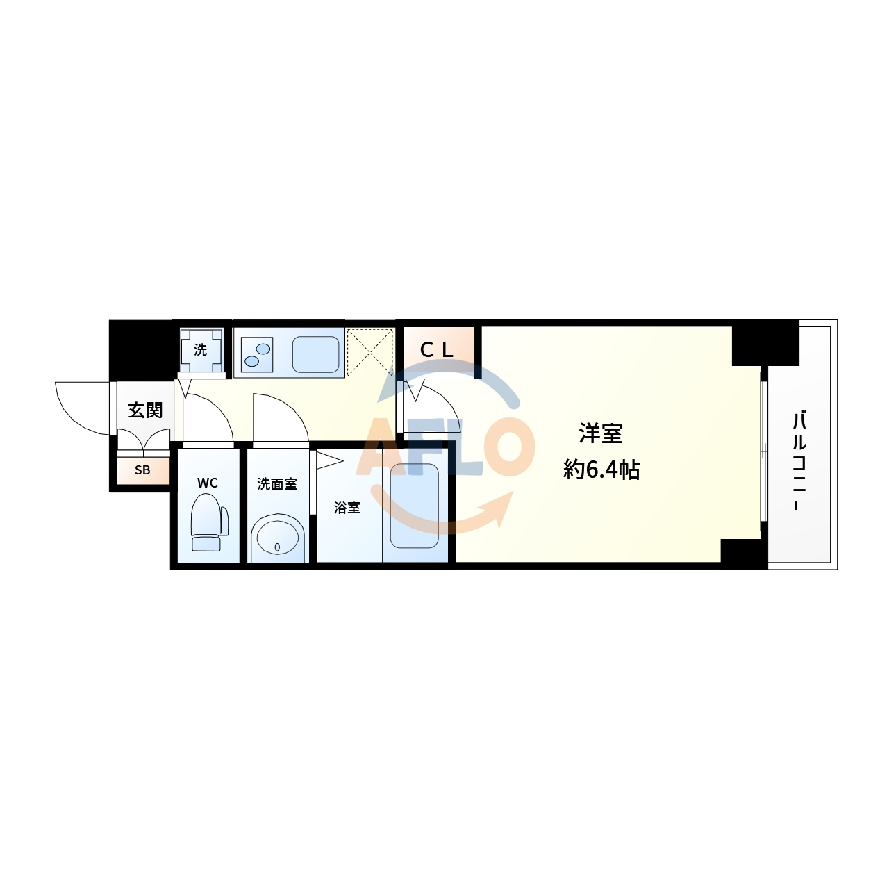 エスレジデンス江坂の間取り|S-RESIDENCE江坂　間取り